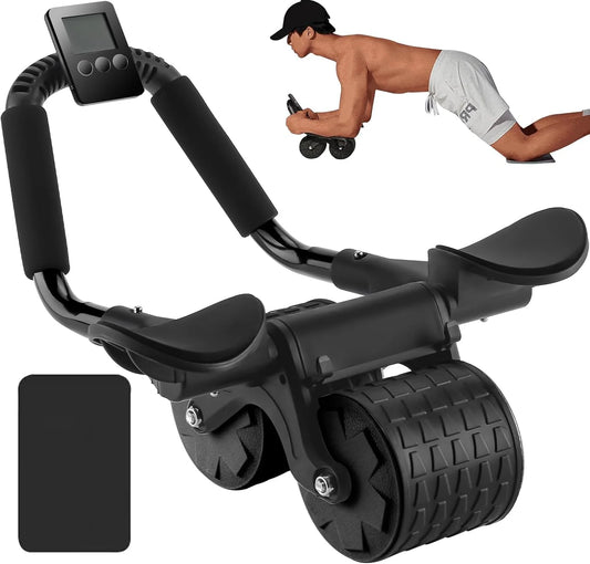 Automatic Rebound Ab Roller with Elbow Support & Digital Counter