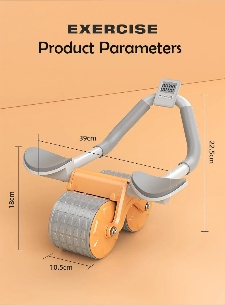 Automatic Rebound Ab Roller with Elbow Support & Digital Counter