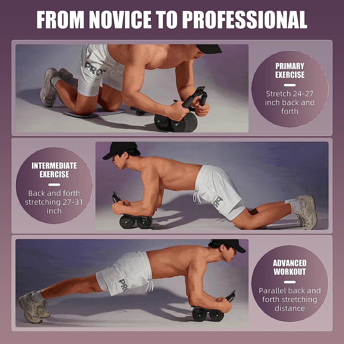 Automatic Rebound Ab Roller with Elbow Support & Digital Counter