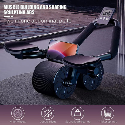 Automatic Rebound Ab Roller with Elbow Support & Digital Counter